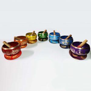 Hand-Painted Tibetan Singing Bowl Set - 10cm in Box