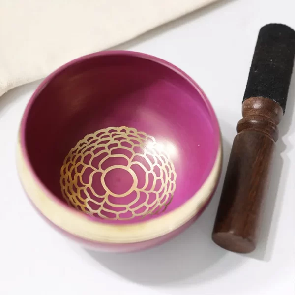 Hand-Painted Tibetan Singing Bowl Set - 9cm - Image 3