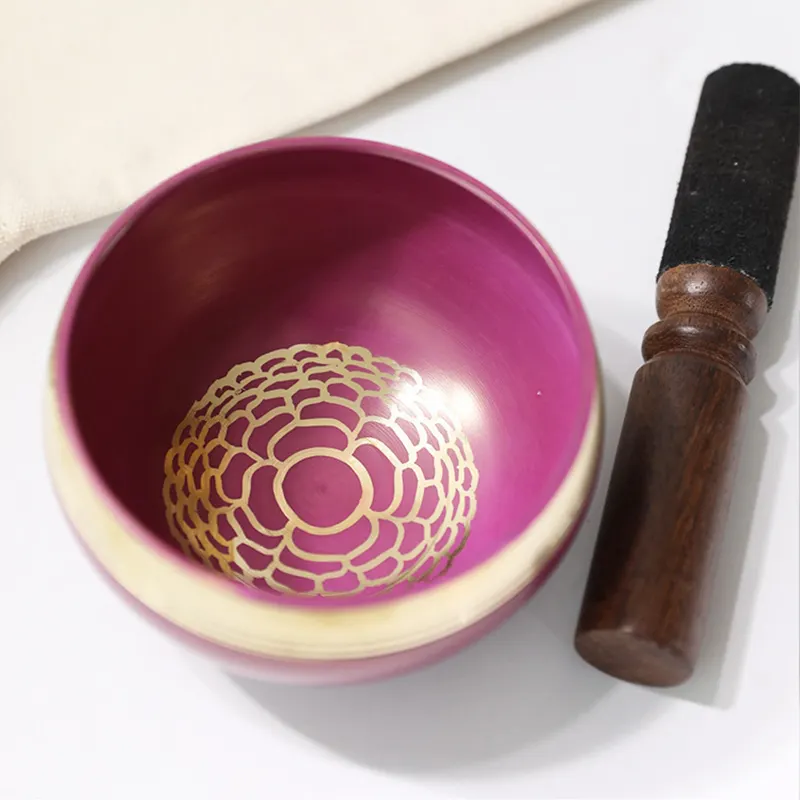 Hand-Painted Tibetan Singing Bowl Set - 9cm - Image 3