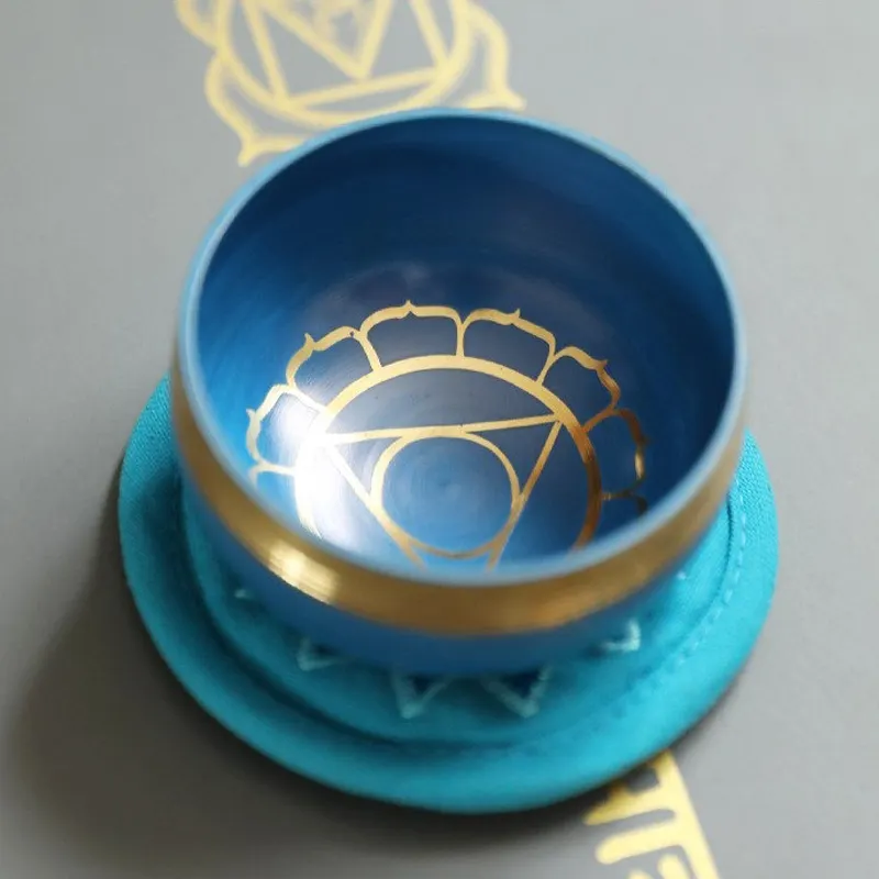 Hand-Painted Tibetan Singing Bowl Set - 9cm - Image 5