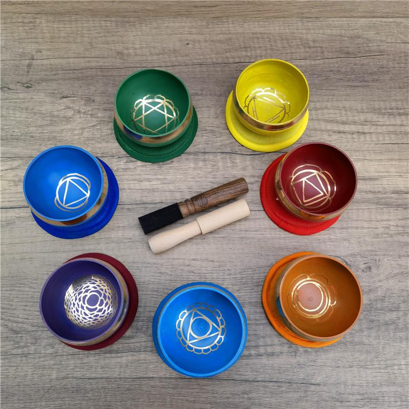 Hand-Painted Tibetan Singing Bowl Set - 9cm - Image 2