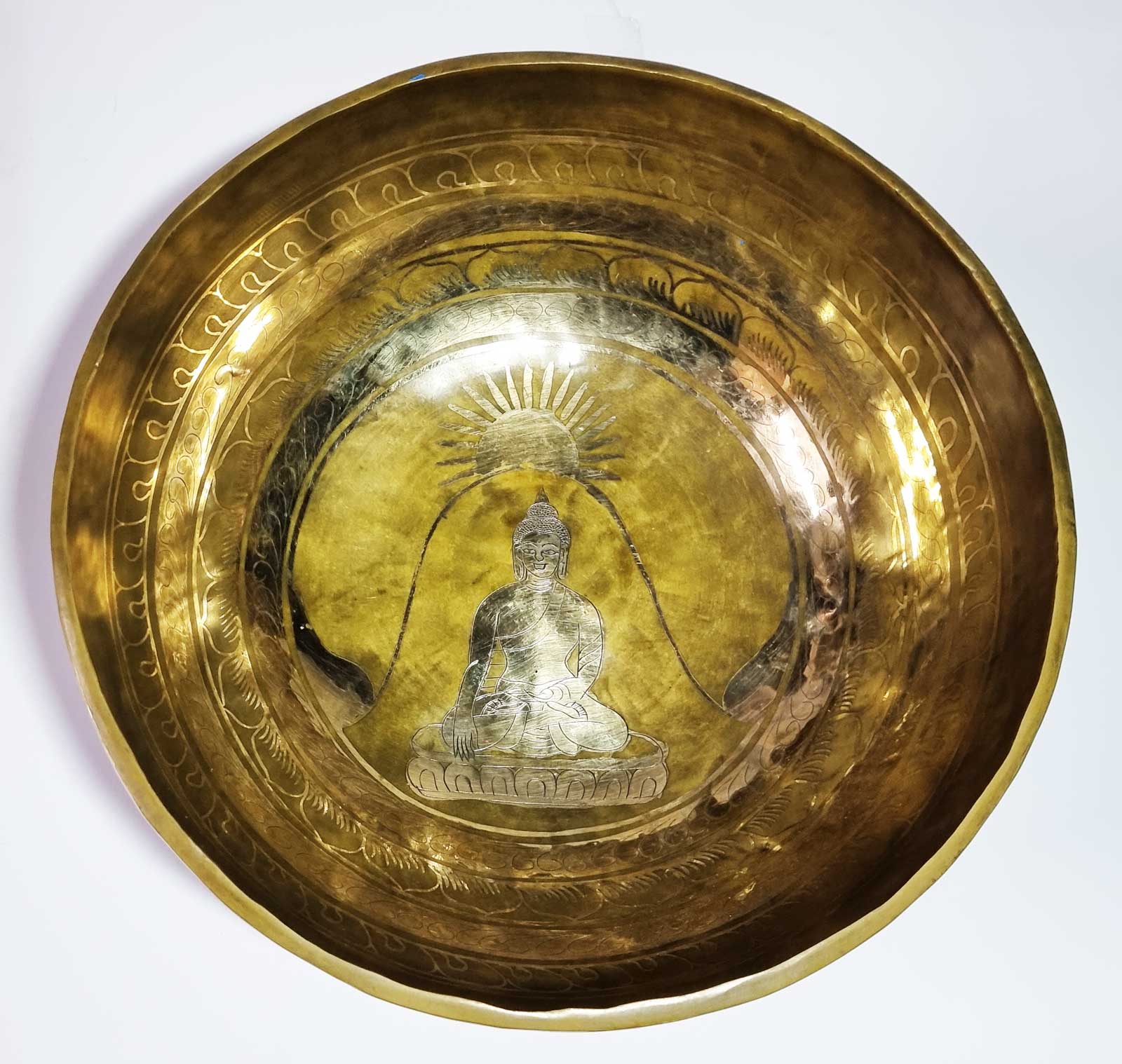 Etched Tibetan Singing Bowl - Buddha - 20cm