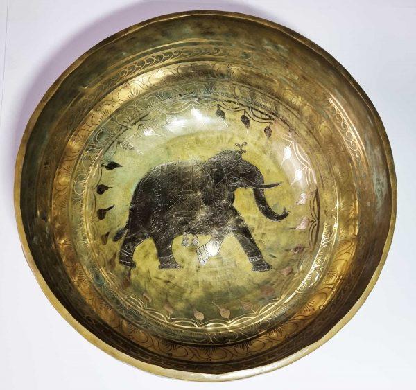 Etched Tibetan Singing Bowl - Elephant - 20cm