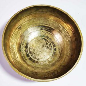 Etched Tibetan Singing Bowl - Mandala - 14cm
