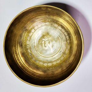 Etched Tibetan Singing Bowl - Ohm - 20cm