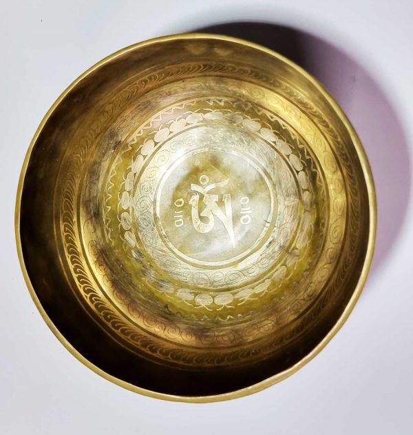 Etched Tibetan Singing Bowl - Ohm - 20cm