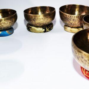 Tibetan Hand Beaten Singing Bowl Set – 7 Chakra Bowls – Tuned
