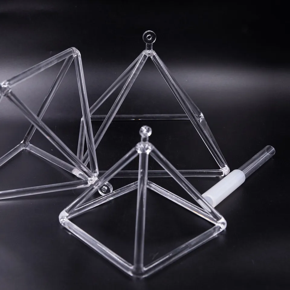 Clear Crystal Singing Pyramids - 3 Sizes - Image 3