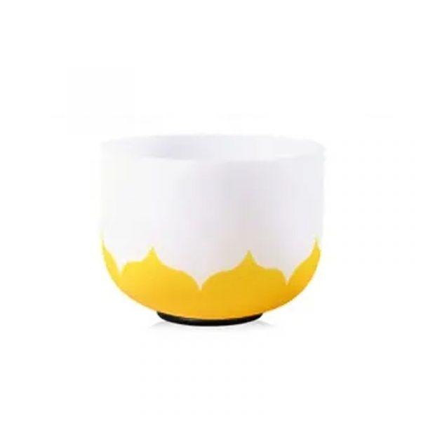 Yellow Lotus Quartz Crystal Singing Bowl - Solar Plexus Chakra - 432Hz 25cm (10") - Tuned to E