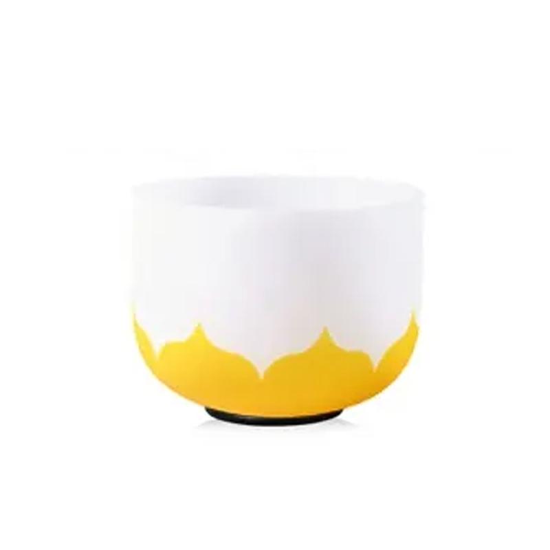 Yellow Lotus Quartz Crystal Singing Bowl - Solar Plexus Chakra - 432Hz 25cm (10") - Tuned to E