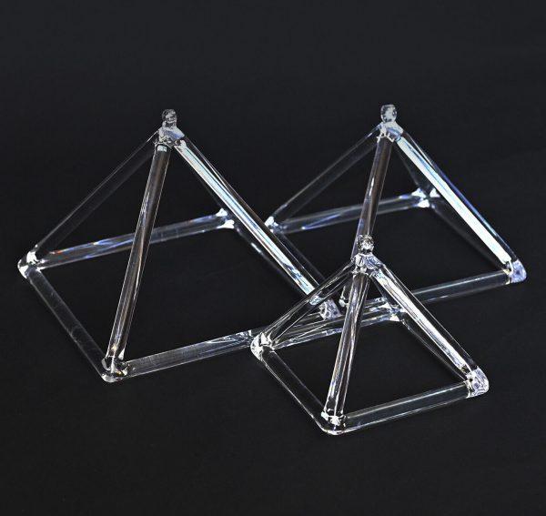 Clear Crystal Singing Pyramids - 3 Sizes