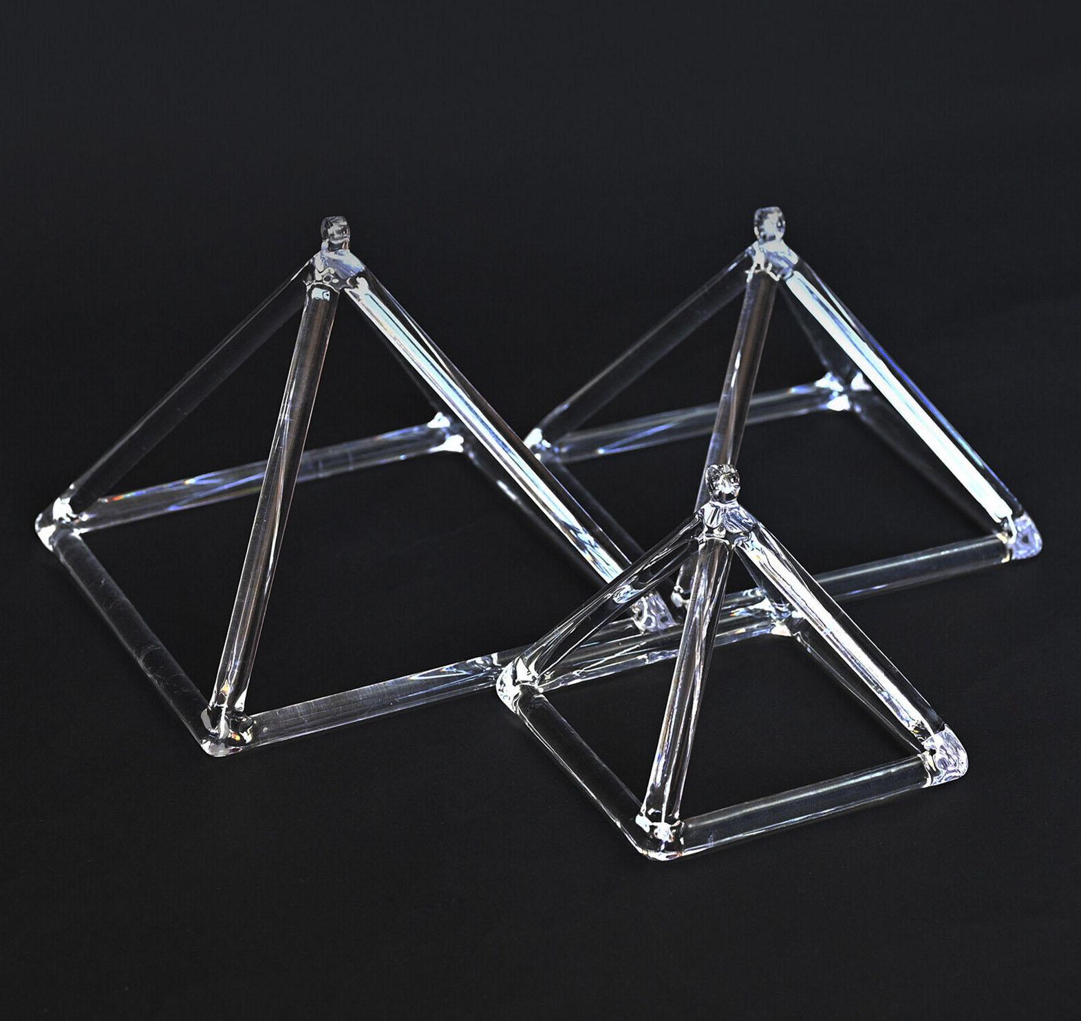 Clear Crystal Singing Pyramids - 3 Sizes