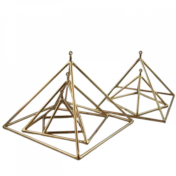 24K Gold Aura Crystal Singing Pyramids - 3 Sizes - Image 2