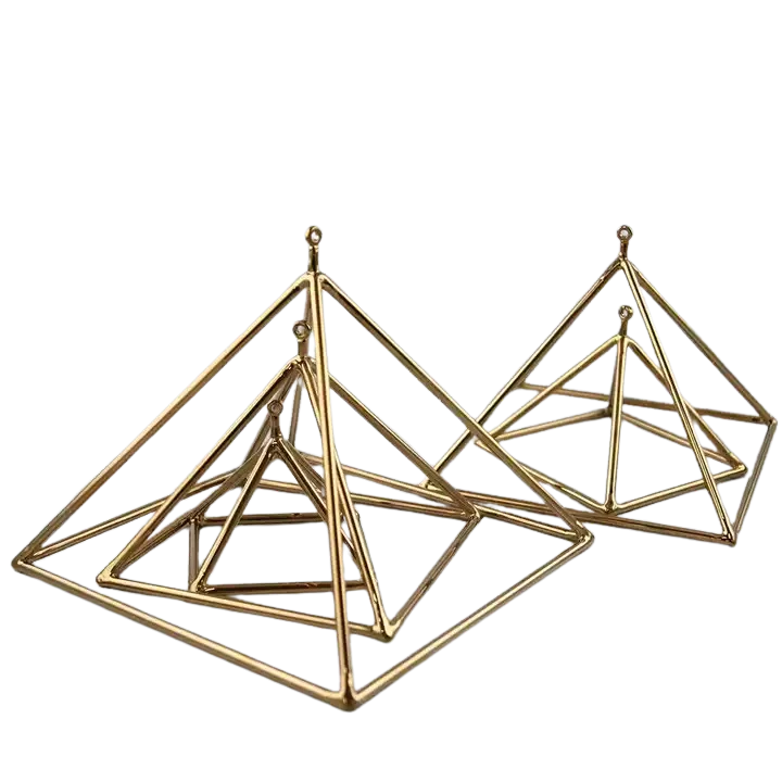 24K Gold Aura Crystal Singing Pyramids - 3 Sizes - Image 2