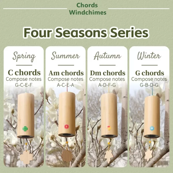 Bamboo Koshi Wind Chimes - Set of 4 Seasons - Image 2