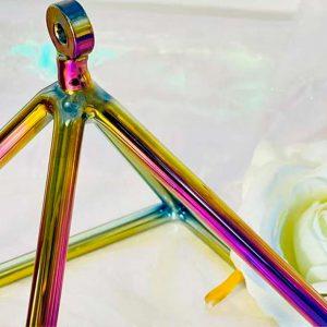 Rainbow Aura Crystal Singing Pyramids - 10cm (4")