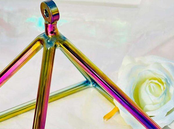Rainbow Aura Crystal Singing Pyramids - 10cm (4")